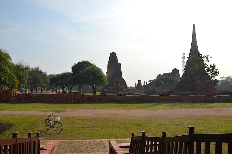 Mit dem Fahrrad durch den Historical Park von Ayutthaya